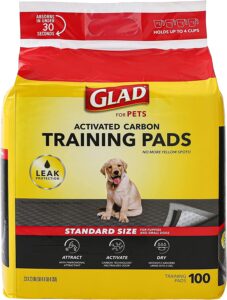 Glad for Pets Black Charcoal Puppy Pads 23" x 23" | Puppy Potty Training Pads from dogsupplyhub.com