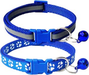  CHBORCHICEN 2-Pack Footprint & Reflective Cat Collar with Bell at dogsupplyhub.com