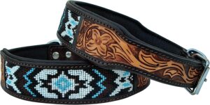  Affilare Dog Collar Western Style Heavy Duty Hand Tooled Dog Collar from dogsupplyhub.com