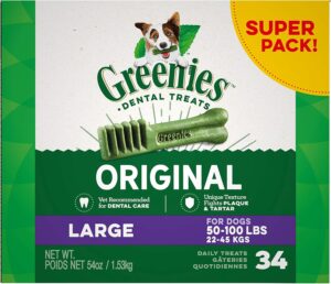 Feed one GREENIES Dental Chew per day.