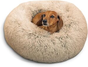 Dog Bed in Shag Fur Taupe