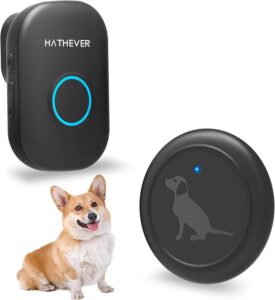 Hathever Dog Doorbell for Potty Training, Wireless Doggie Door Bell Operating at 1000 Feet with IP65 Waterproof Touch Button, 32 Melodies & 4