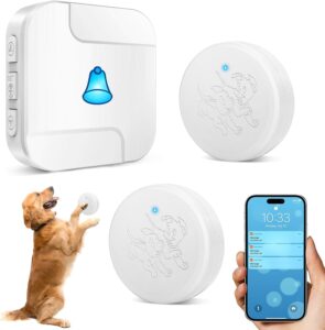 HUWOO Smart Dog Bell for Potty Training Wireless Doggie Door Bell for Dog Puppy Training Sliding Door/Go Outside Doorbell and Waterproof Touch Button with Tuya