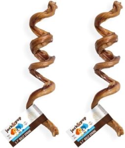 Jack&Pup Bully Springs for Dogs | 7" Spiral Bully Sticks for Dogs | Long Lasting, Stimulating, Odor Free Bully Sticks (1 Ct) (Pack of 2)